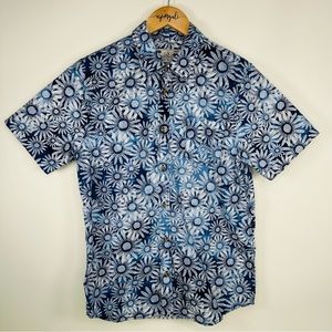 Vans Men's Floral Button Down Dress Shirt Joel Tudor Collection Blue Size Small